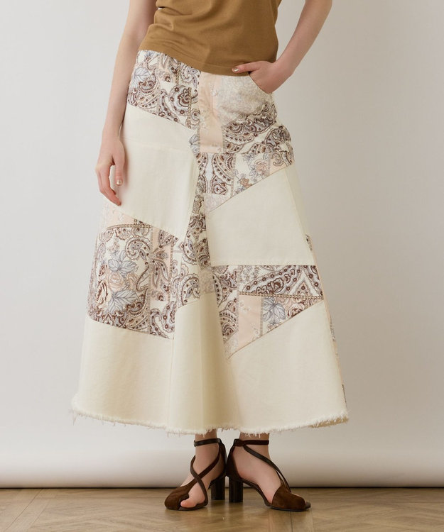 スカーフコンビデニムスカート / GRACE CONTINENTAL | GRACE