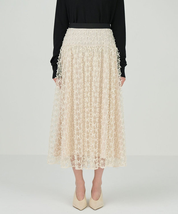 チュールリボン刺繍スカート / GRACE CONTINENTAL | GRACE CONTINENTAL