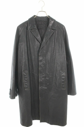 ヴァレンティノ VALENTINO ショルダーレザー切替ロングトレンチコート