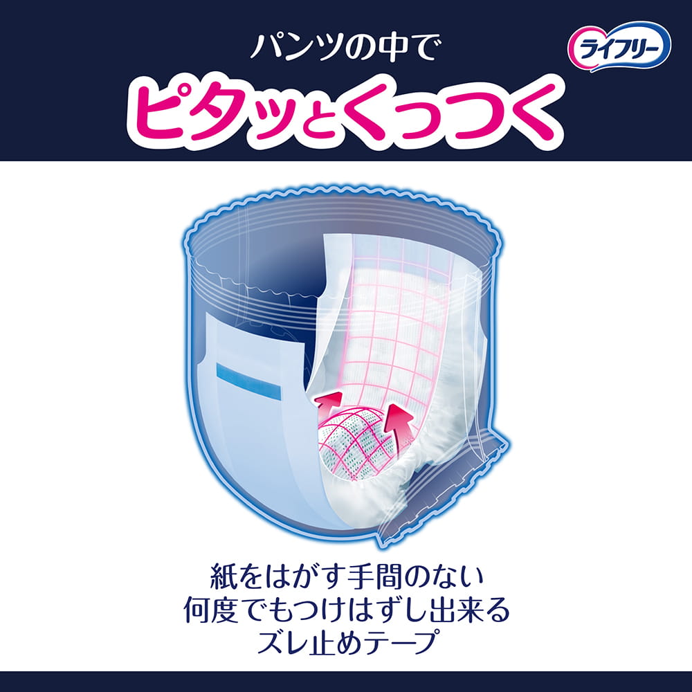 ライフリー ズレずに安心 紙パンツ専用尿とりパッド 夜用 8回吸収24枚