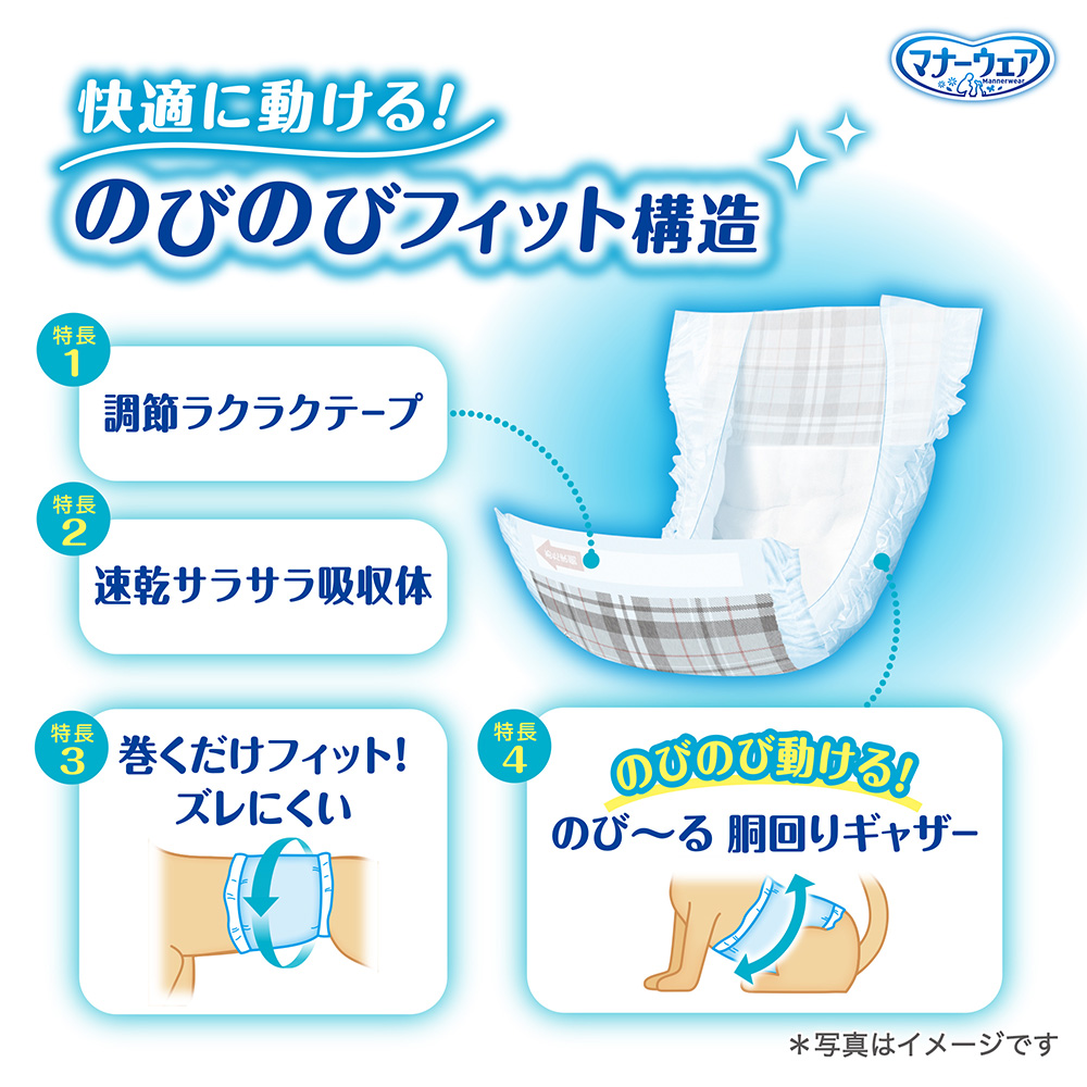 マナーウェア 男の子用 M 青チェック・紺チェック42枚×8｜ユニ