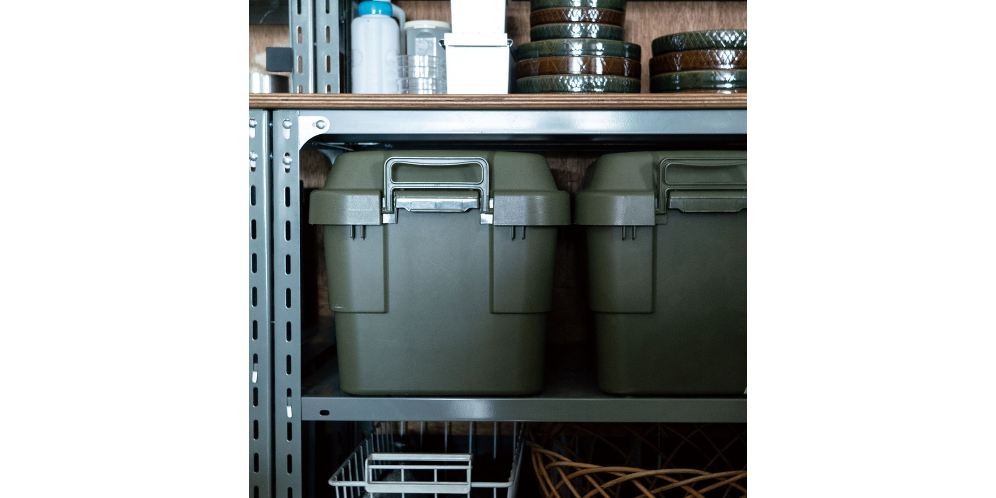 工業用スチールシェルフ（W885）・4段・D450・グレー | D&DEPARTMENT