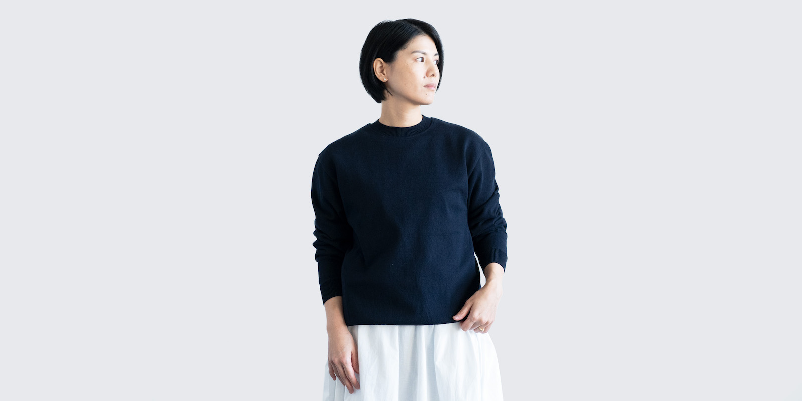 d WEAR コットンセーター・ダークネイビー・M | D&DEPARTMENT