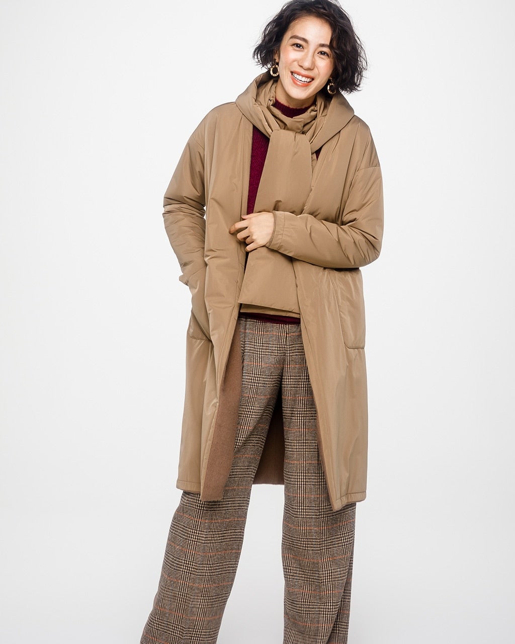 マジカルサーモ リバーシブル・ウールコート/ノーカラー/DoCLASSE