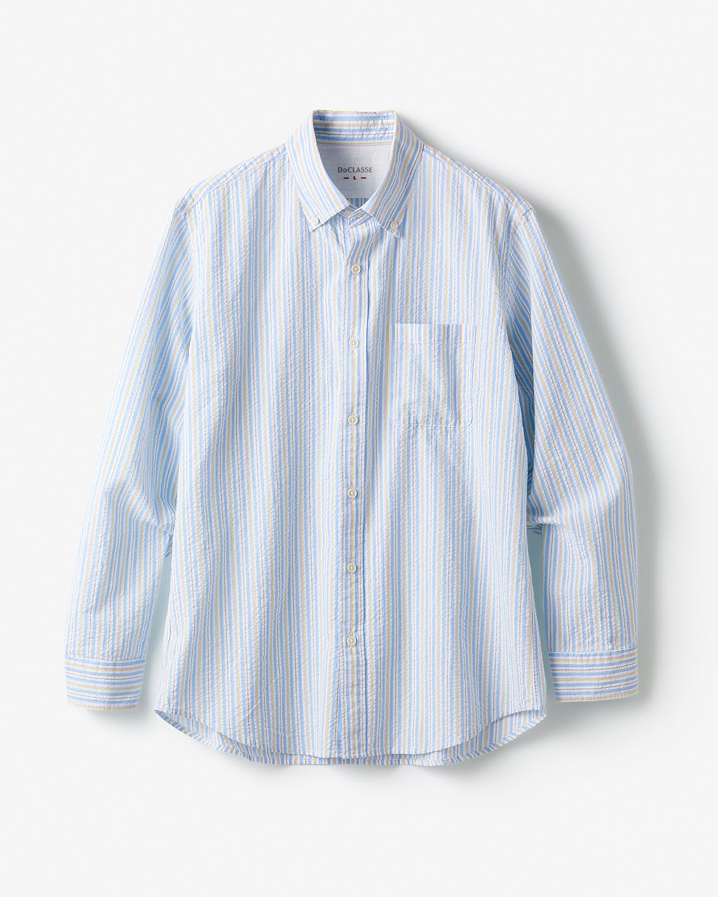 ライトコットン先染めシアサッカー長袖/DoCLASSE