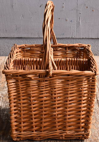 イギリス アンティーク バスケット 籐かご ガーデニング 12487