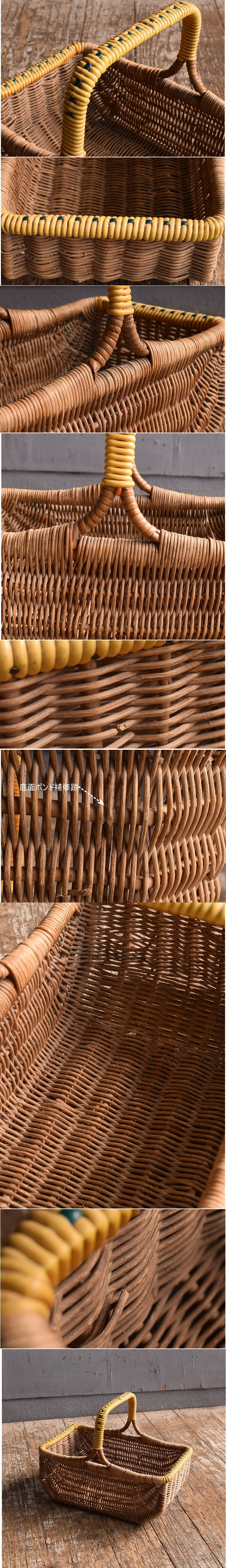 イギリス アンティーク バスケット 籐かご ガーデニング 12490