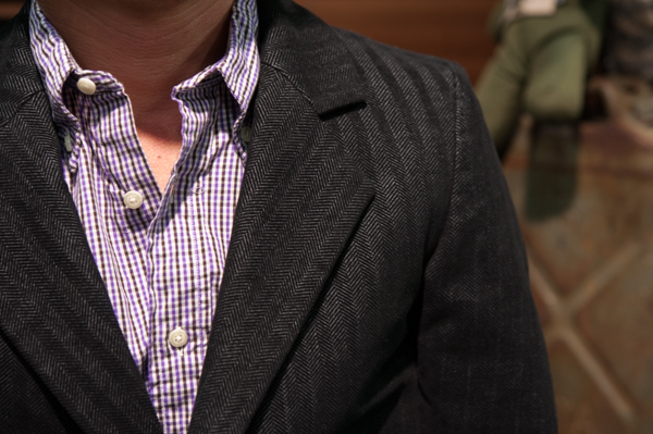 フランクリーダー、ヘリンボーンコットンジャケット。春先までどうぞ