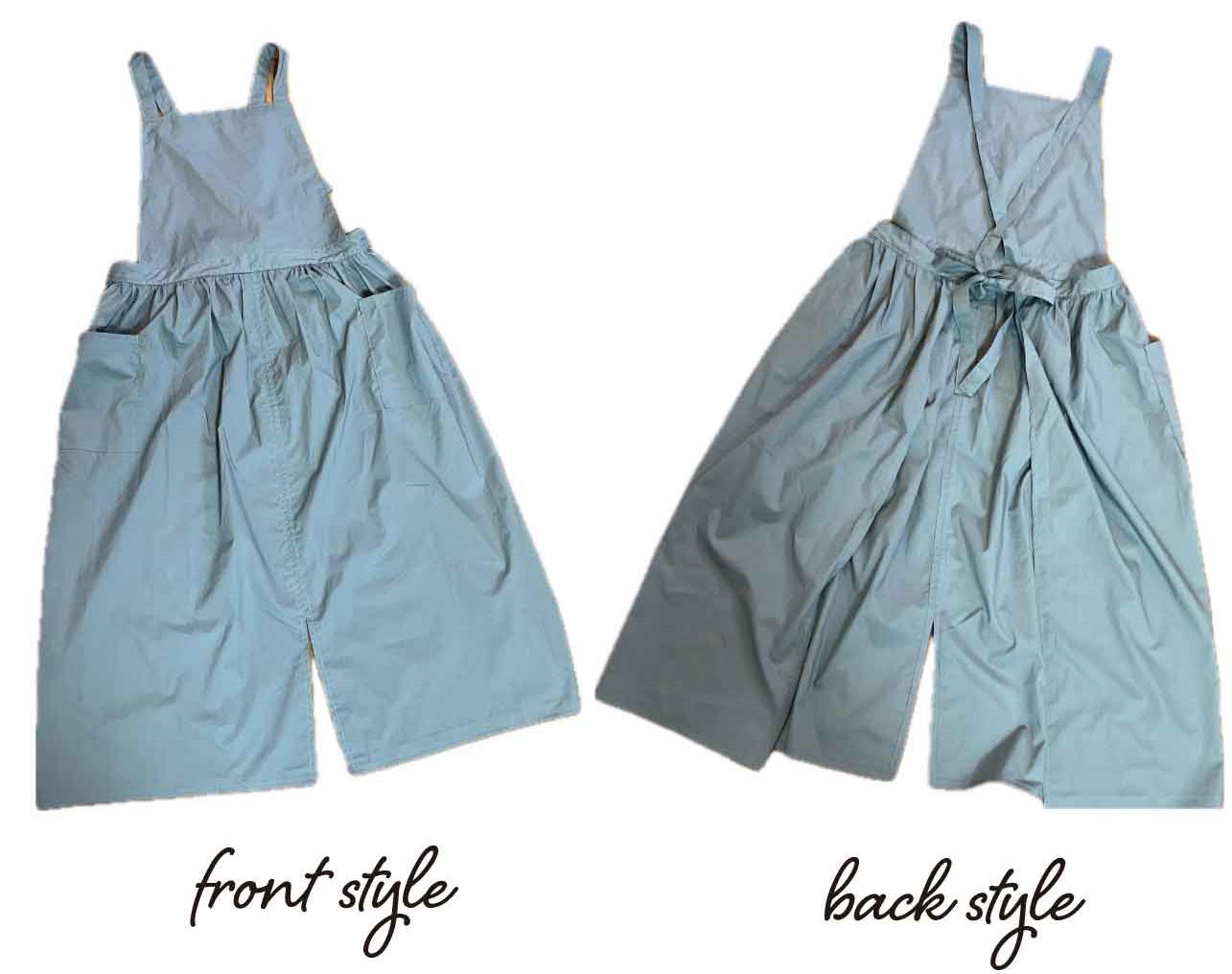 two-bottle☆エプロンワンピース大人用フリーサイズ (型紙／仕様書あり