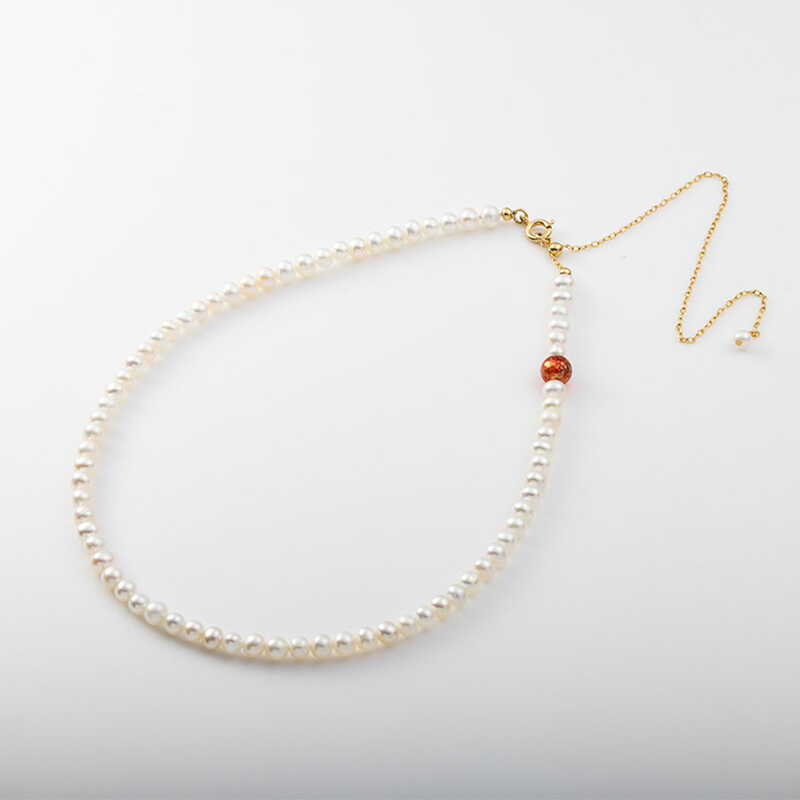 ベビー淡水真珠とヴェネチアンガラスのネックレス レッド｜大丸松坂屋