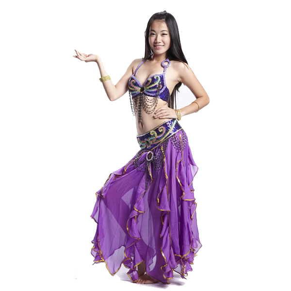 ベリーダンス衣装コスチュームS14--ブラ＋ベルト 2点セット837