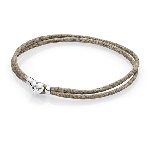 Retired Pandora Grey Green Fabric Cord Bracelet :: Pandora