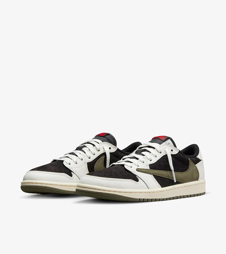Travis Scott Jordan 1 Low Reverse Olive Medium Olive Release