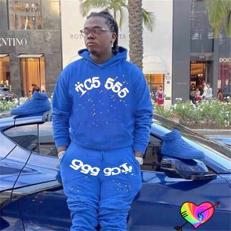 2024 Blue Spider Sweatpants Unisex Joggers Trousers White Foam