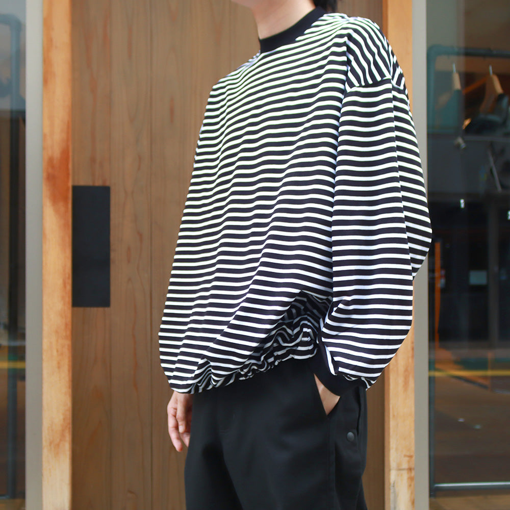 is-ness(イズネス)BALLOON STRIPES LONG SLEEVE T SHIRT (1004SAWCS03