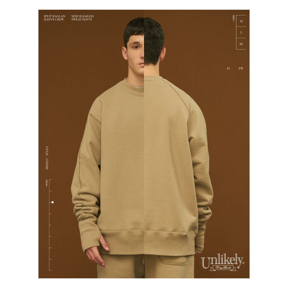 Unlikely(アンライクリー) Unlikely Split Raglan Sleeve Crew U23F-13