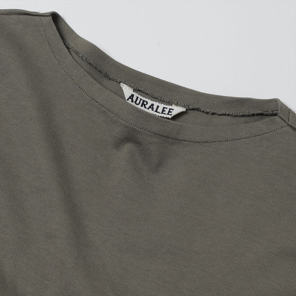AURALEE LUSTER PLAITING BOAT-NECK L/S TEE (A25AP05GT) | AURALEE