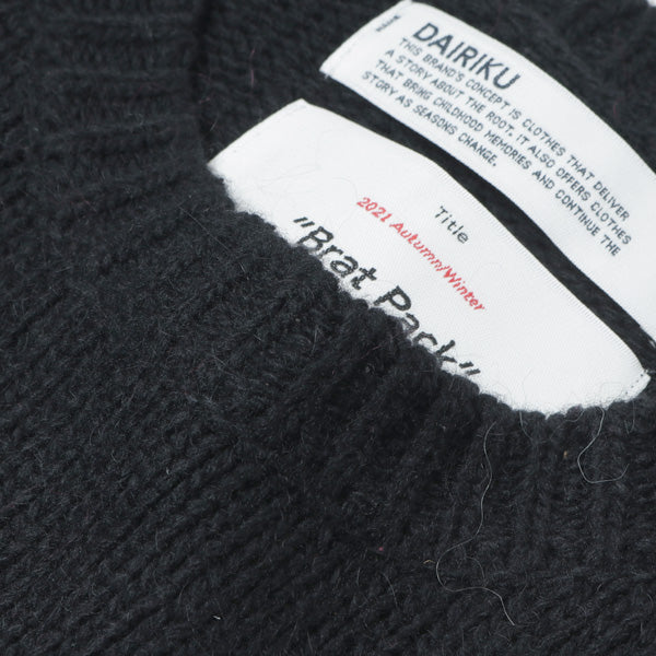 Flower Cross Embroidery Border Knit (21AW K-1) | DAIRIKU