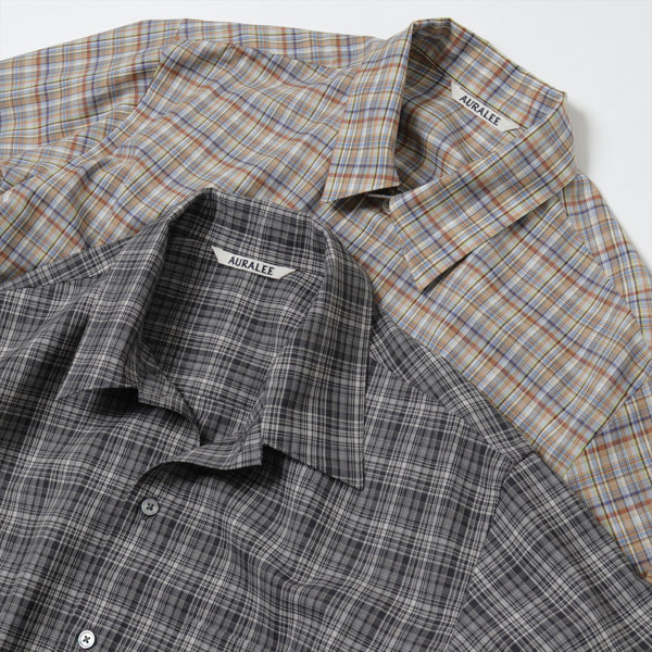 WASHABLE SUPER LIGHT WOOL CHECK SHIRTS (A21SS01LC) | AURALEE