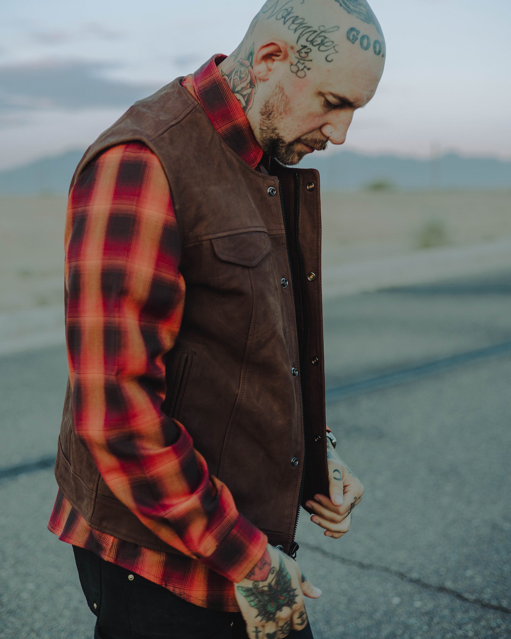 Deadwood Suede Leather Vest - Mahogany | Dixxon Flannel Co.