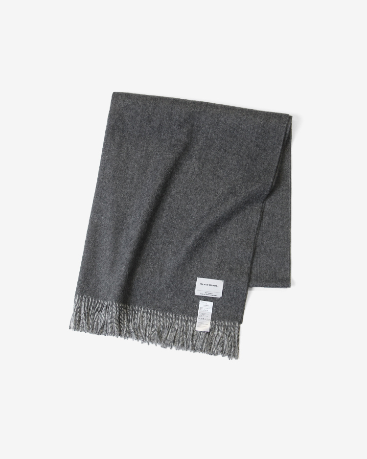 Two-Color Large Brushed Stole / CHARCOAL x L.GREY | THE INOUE