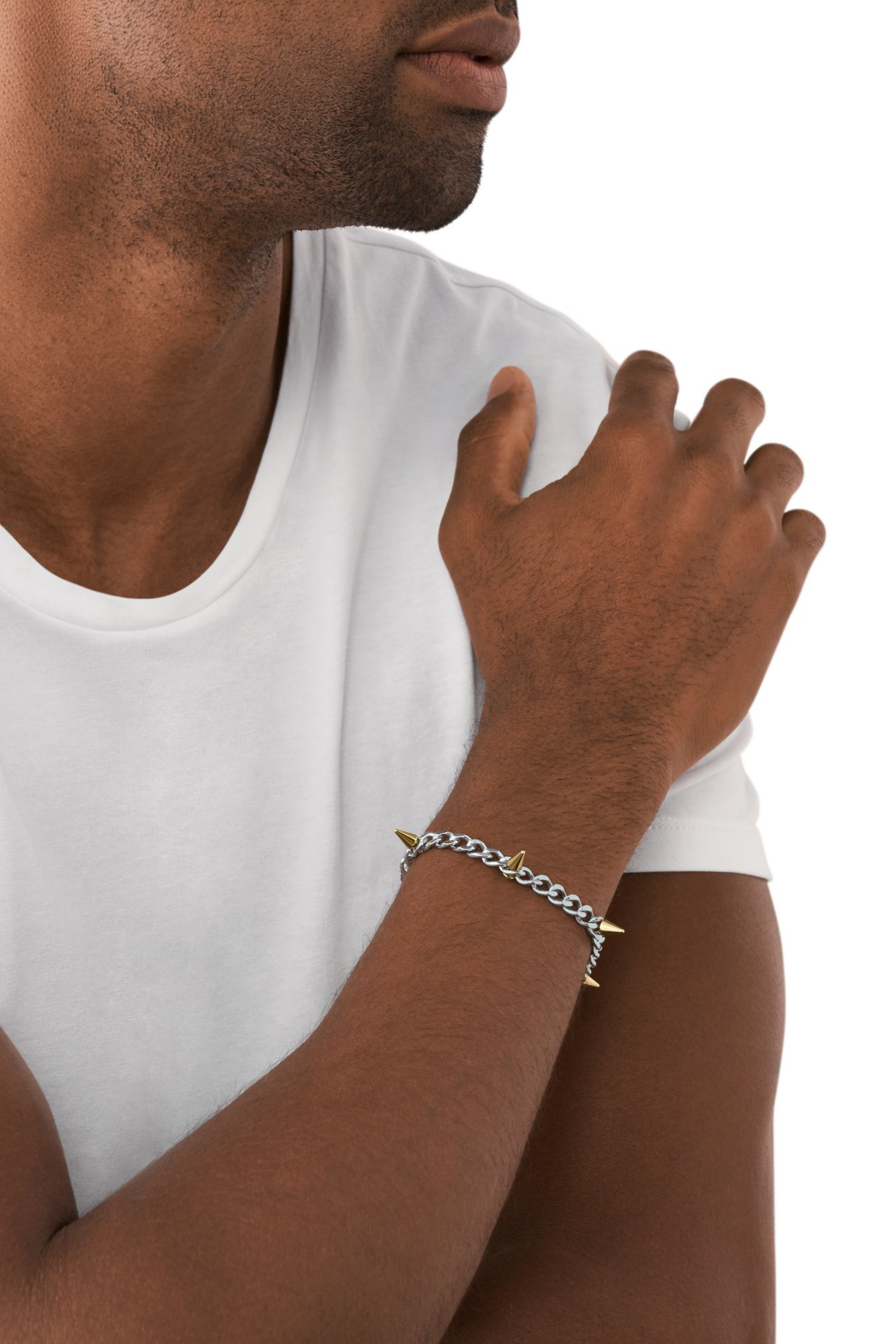 Diesel チェーンブレスレット ツートンステンレススティール DX1453