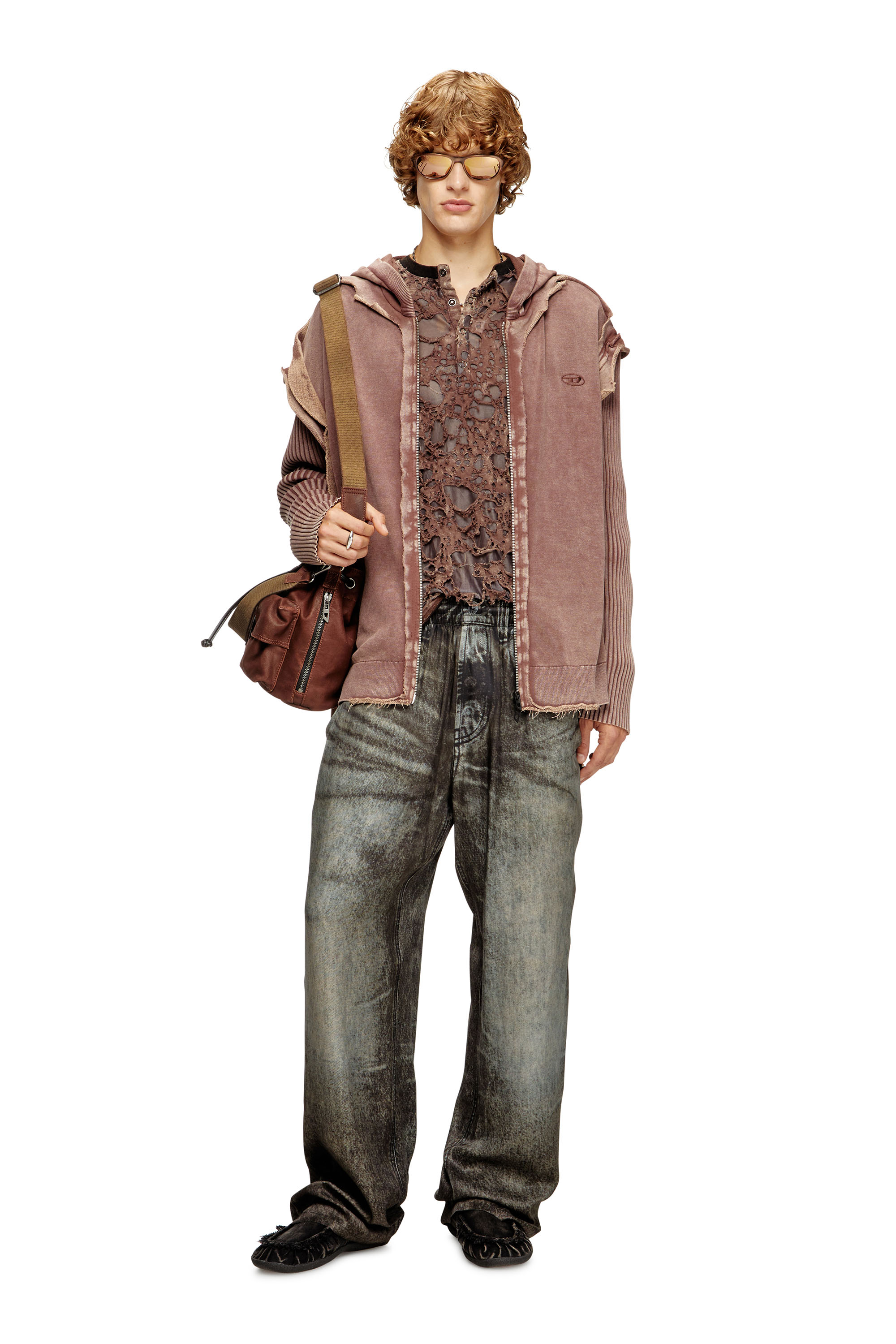 K-PELTO ジップアップパーカー｜ブラウン｜メンズ｜DIESEL