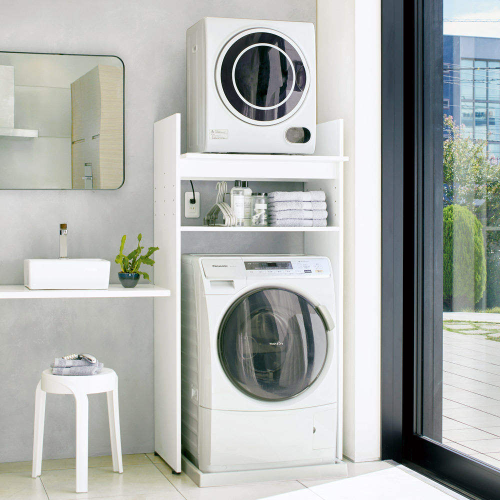 がっちり安定 造り付けのような乾燥機置き台 奥行44.5cmタイプ 幅77cm