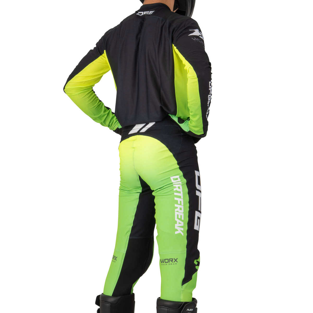 ワークスジャージ ファクトリー ブラック/ グリーン｜ダートフリーク