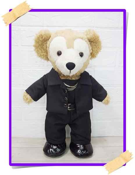 ダッフィー 衣装 Sサイズ (身長43cm) LIVE 黒ジャケット コスチューム