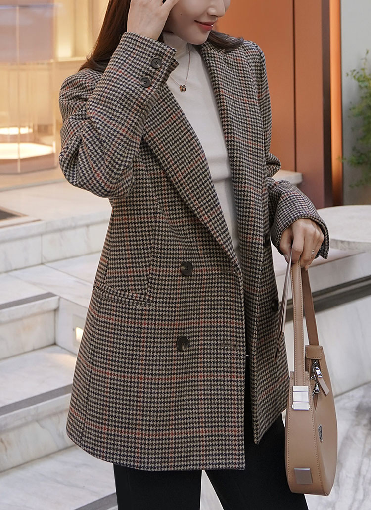 千鳥柄ウール混ジャケット | レディースファッション通販 - DHOLIC