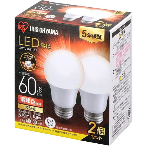 e-TREND｜アイリスオーヤマ LDA7L-G-6T62P [LED電球 E26 広配光 60形