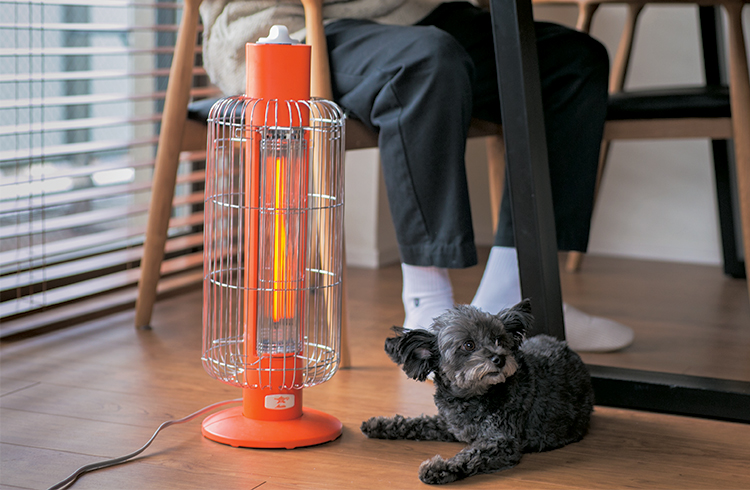 レトロなビビッドカラーが木製家具に映える。アラジン×ビームスの