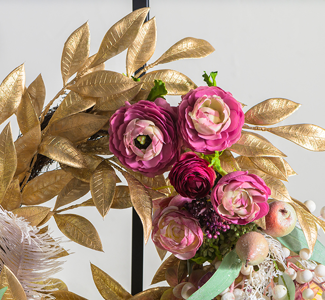 ラナンキュラスリース2L24 アートフラワー アーティフィシャルフラワー