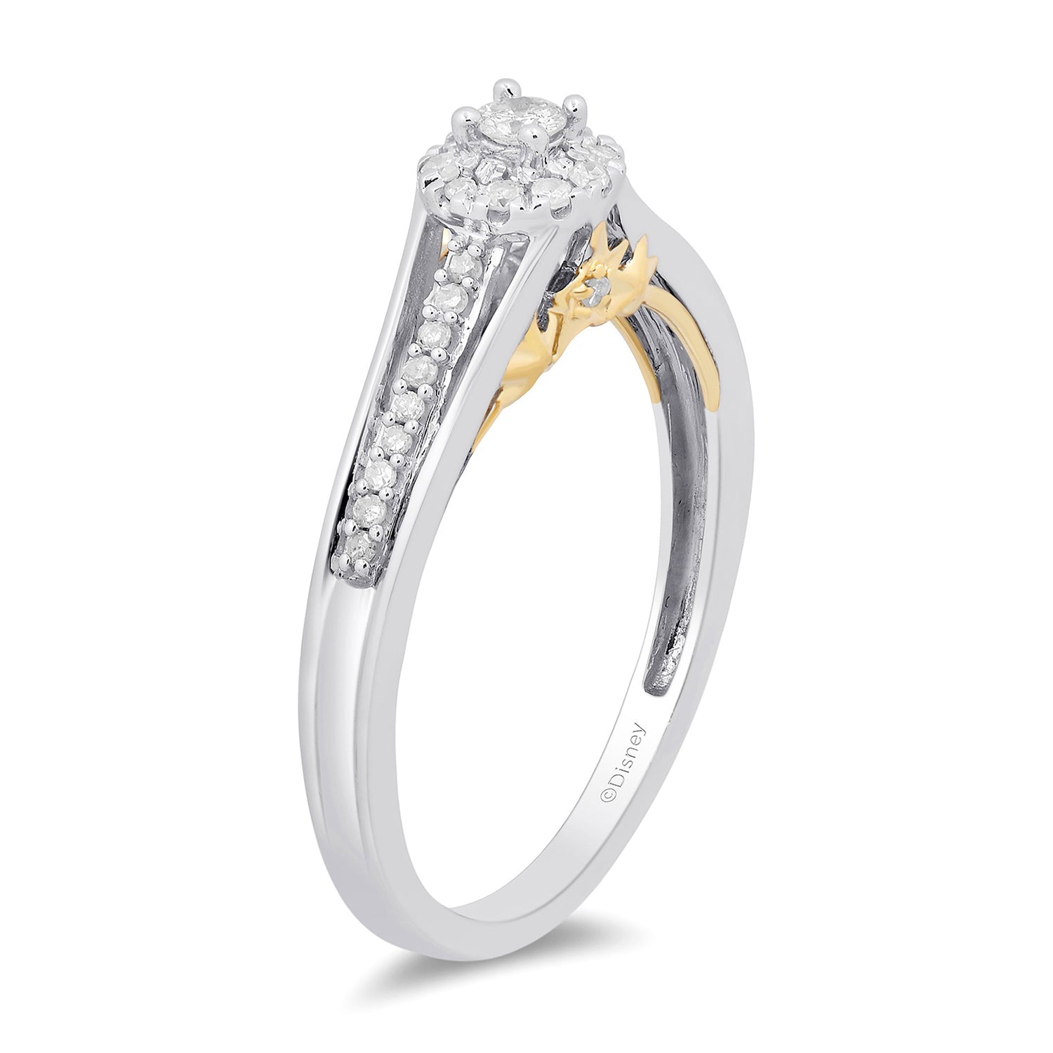 Disney Tinker Bell Inspired Promise Ring 10K Yellow Gold 1/5 CTTW