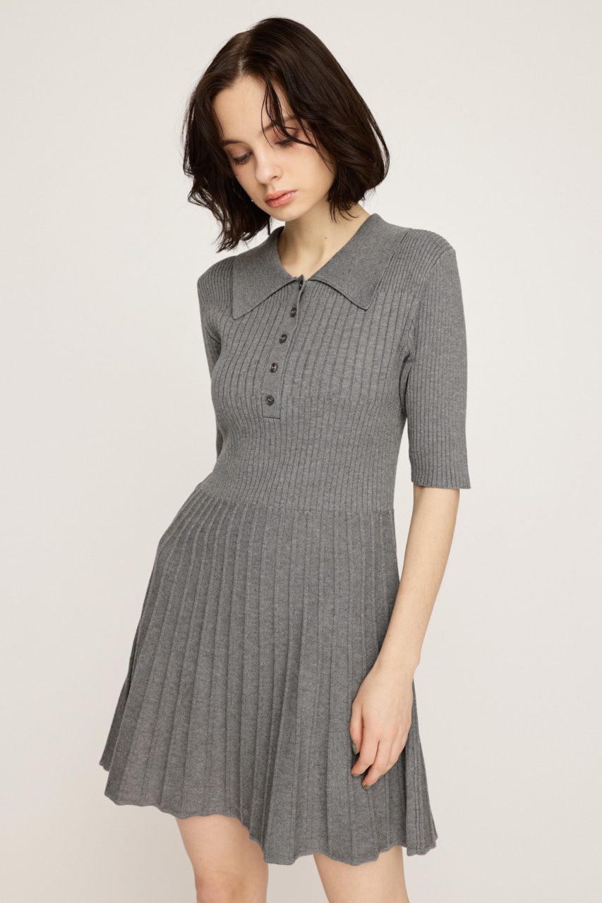 SLY | COLLARED PLEATS HG ショートワンピース (ワンピース(ミニ