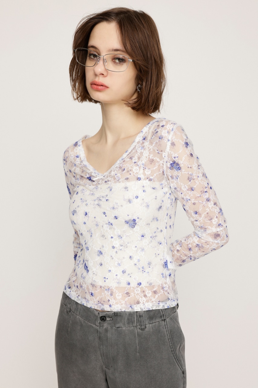 SLY | FLOWER LACE トップス (Tシャツ・カットソー(長袖) ) |SHEL'TTER