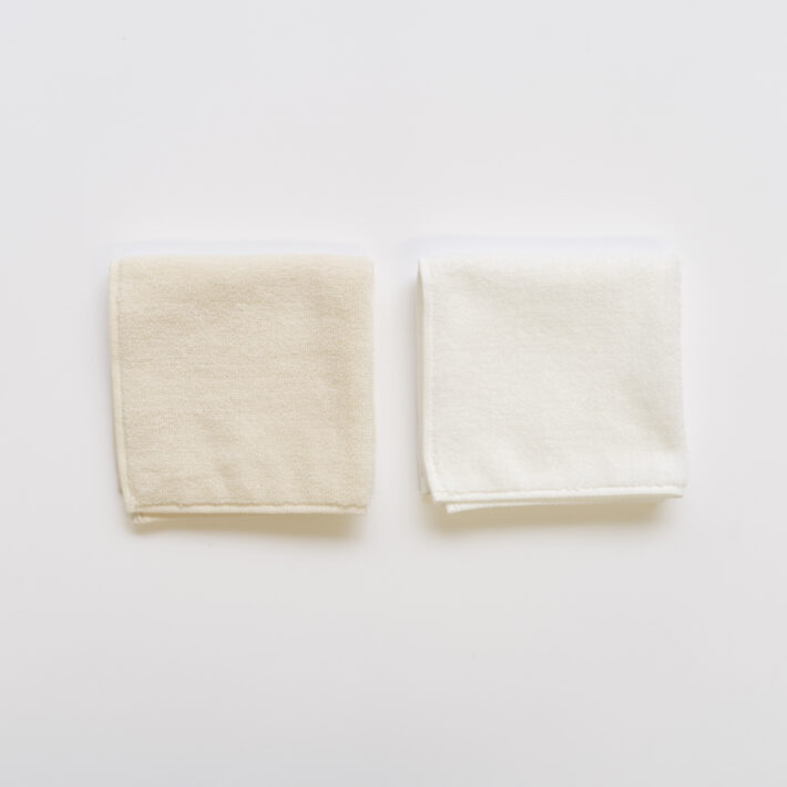 オーガニックコットン ハンカチタオル（ホワイト） - 環境にやさしい