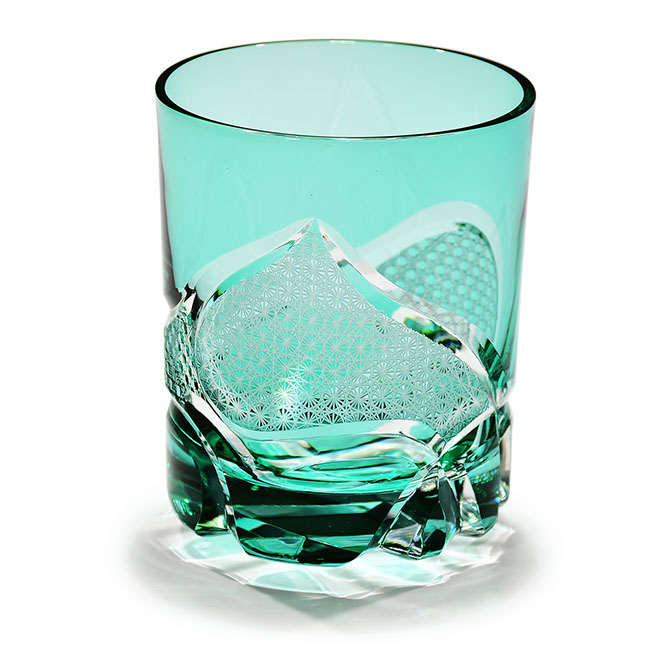 Hn-014 華組コレクショングラス（緑） | 江戸切子の店 華硝（はなしょう）