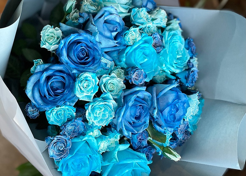 要事前予約商品】BLUE ROSE BOUQUET 御祝「NOON FLOS