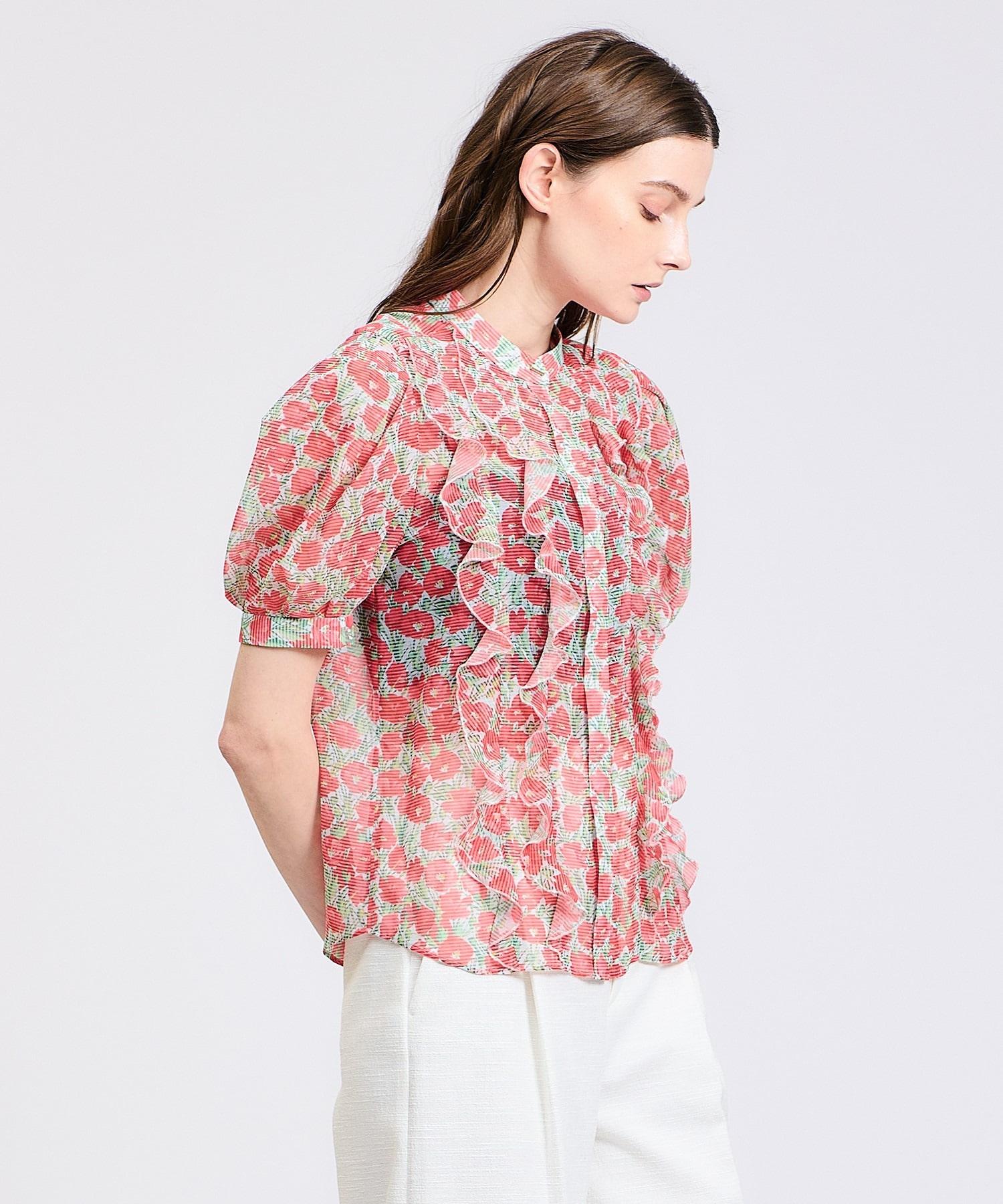 ESTNATION / フラワープリントフリルブラウス｜ESTNATION ONLINE STORE