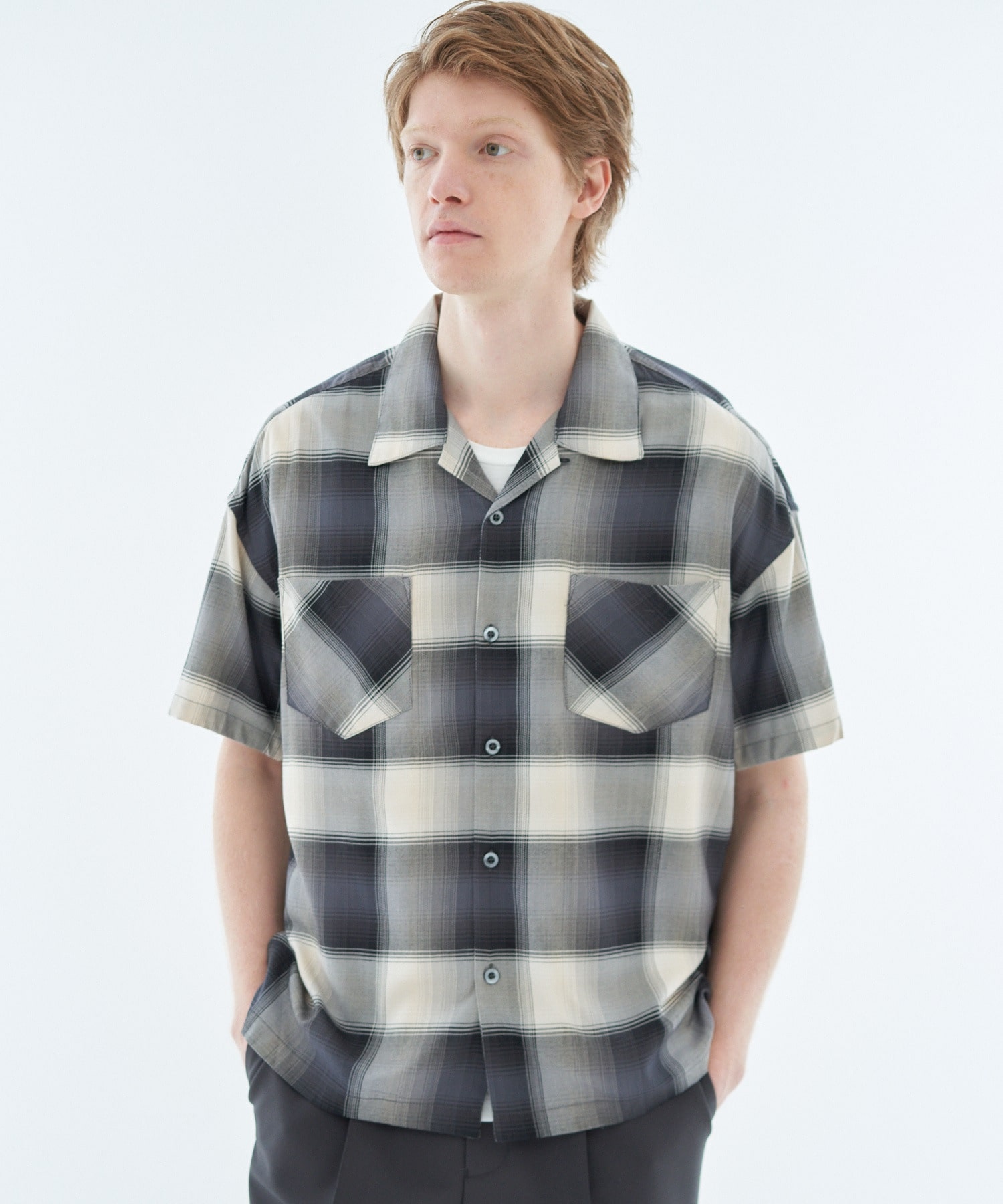 PENDLETON / オンブレチェックオープンカラーシャツ《ESTNATION