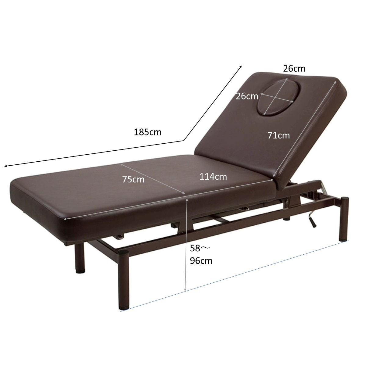 手動昇降リクライニングベッドDX ダークブラウン（オメガ式・フェイス