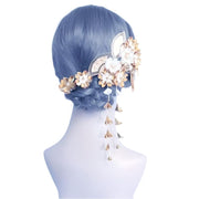 Accessory handmade tsumami kanzashi hair clip set 【golden sakura