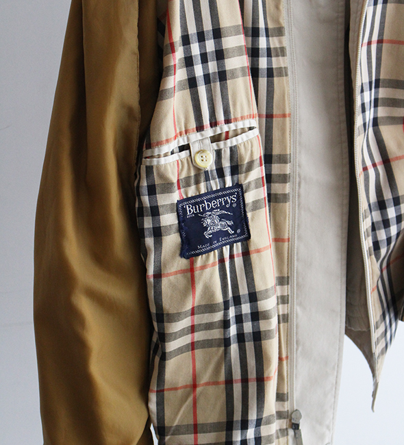 VINTAGE】80-90s Burberry Harrington Jacket.トロッとした上質な
