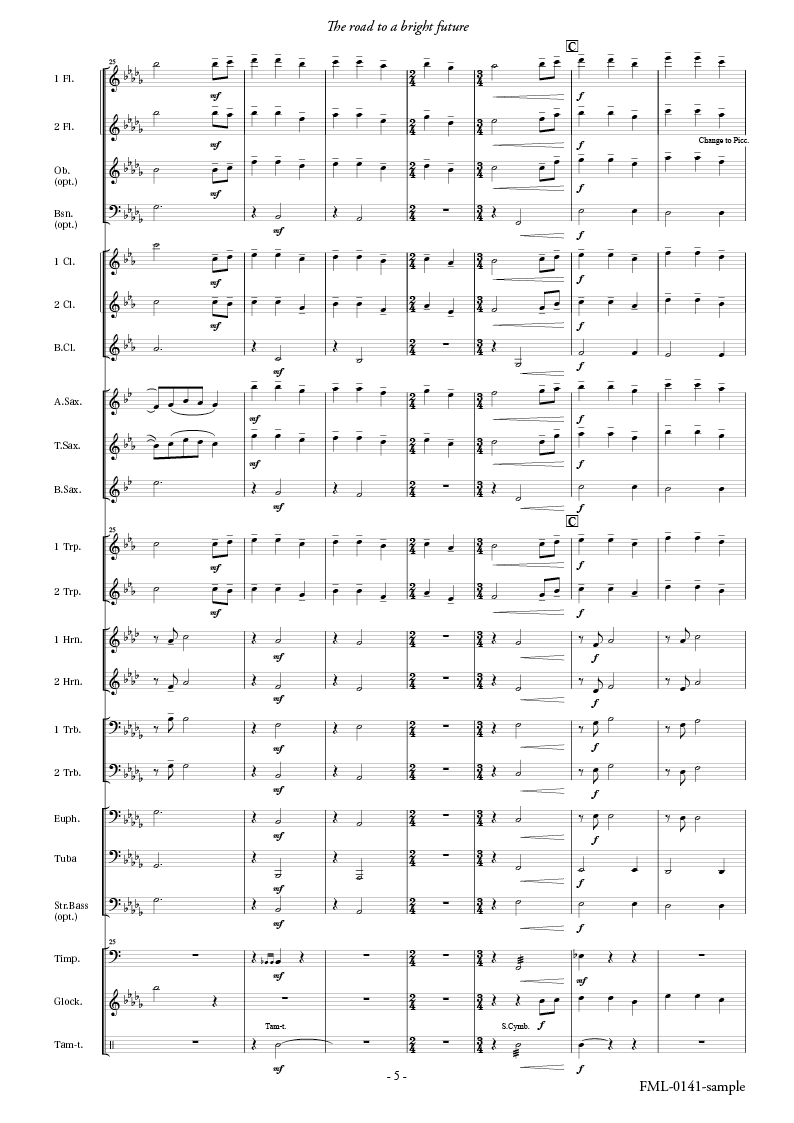 希望へ続く道：福島弘和 [吹奏楽スコア] - フォスターミュージック株式会社