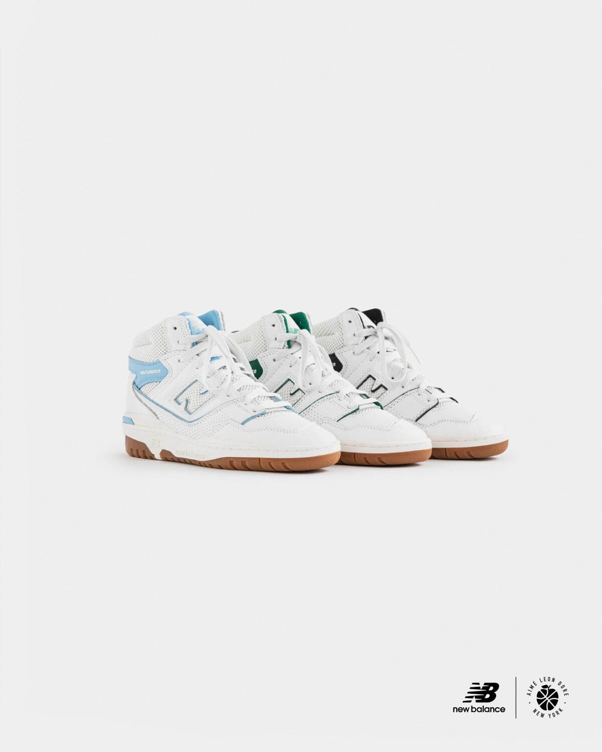 ニューバランス×エメ レオン ドレ「650」差し色を配した白スニーカー