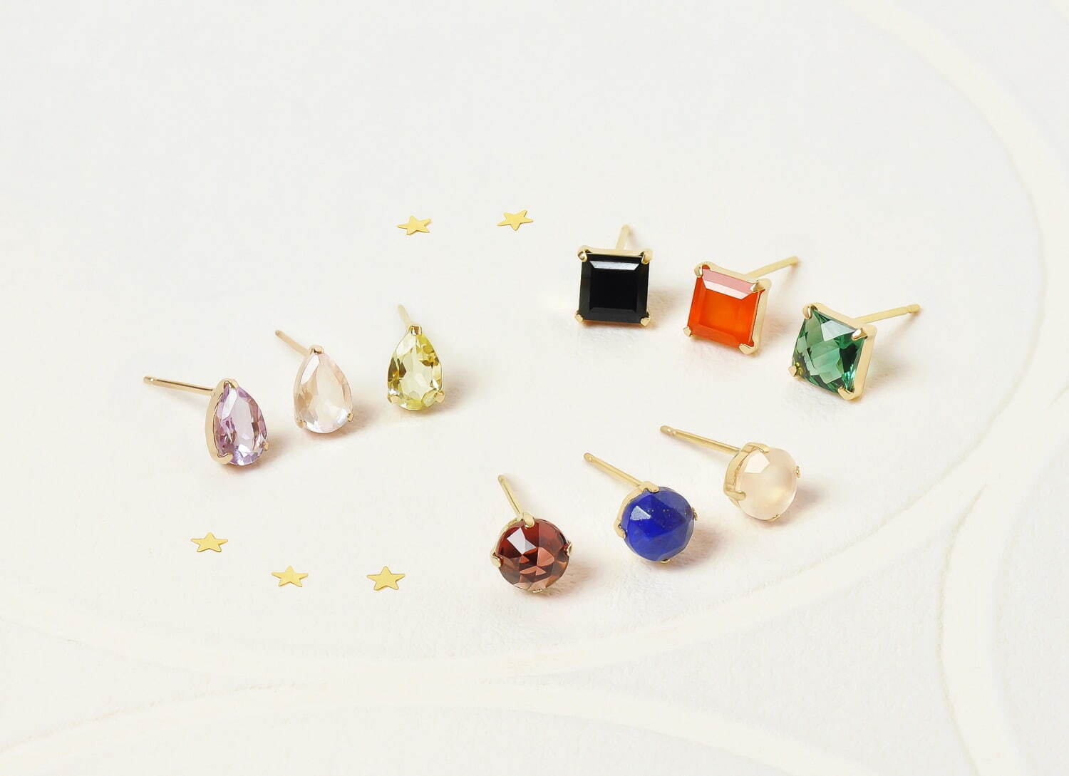 テイクアップ“片方ずつ選べる”「ソロピアス」新作、推しカラーの天然石