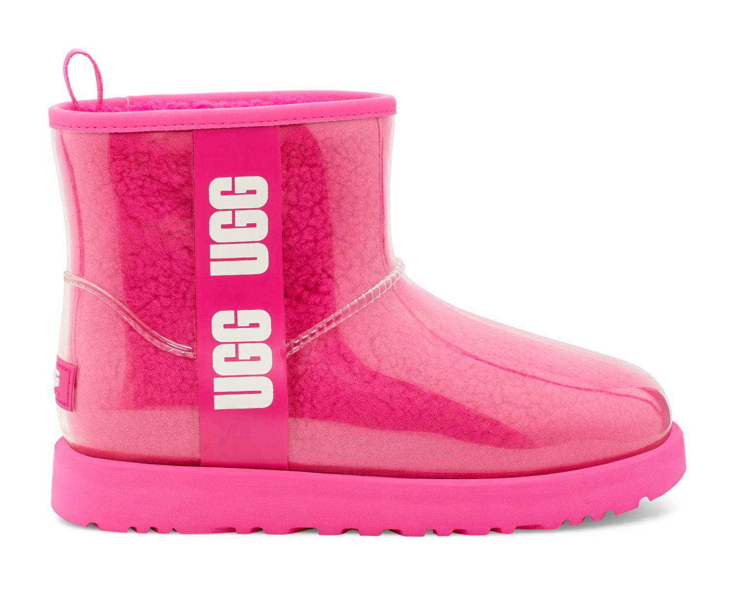 UGGの新作ブーツ「クラシック クリア ミニ」クリア素材アッパー×鮮やか