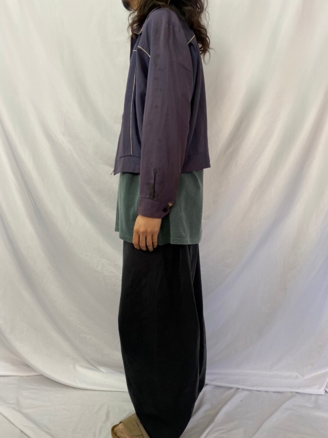 50年代 50s ナス紺 ネイビー ギャバジャン レーヨンギャバジン